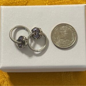 NWOT Sterling Silver CZ Hoop Earrings 925 Starlight Fashion Jewelry